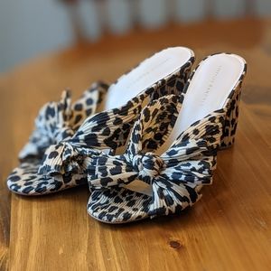 Loeffler Randall Penny Leopard Pleated Bow Heel